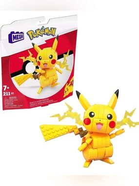 MEGA Pokémon Build & Show Pikachu Poseable Building Set 211pc GMD31